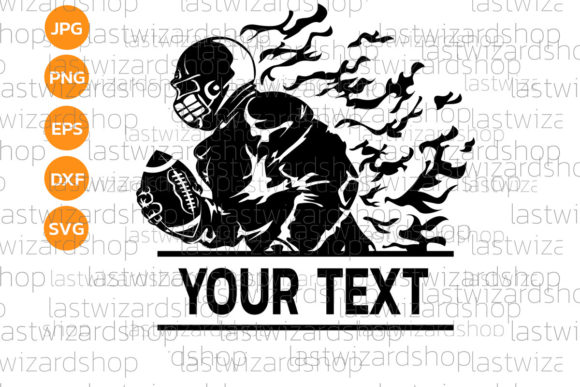American Football Player Svg for Graphics & Crafts