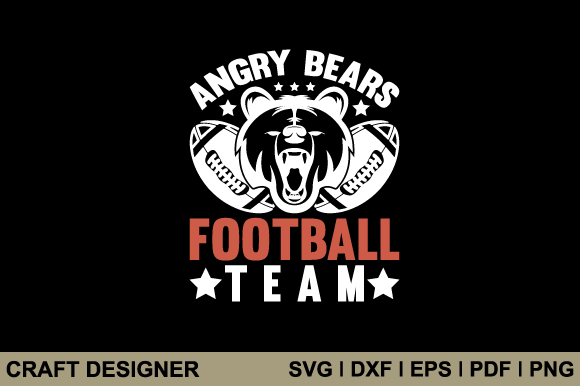 Angry Bears Football Team SVG Cut File: Graphics for Crafts