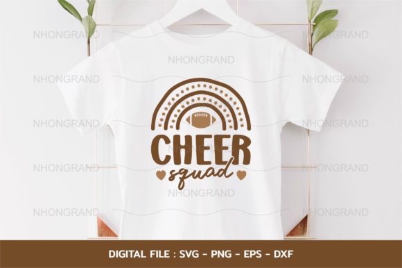 Cheer Squad American Football Rainbow Graphics