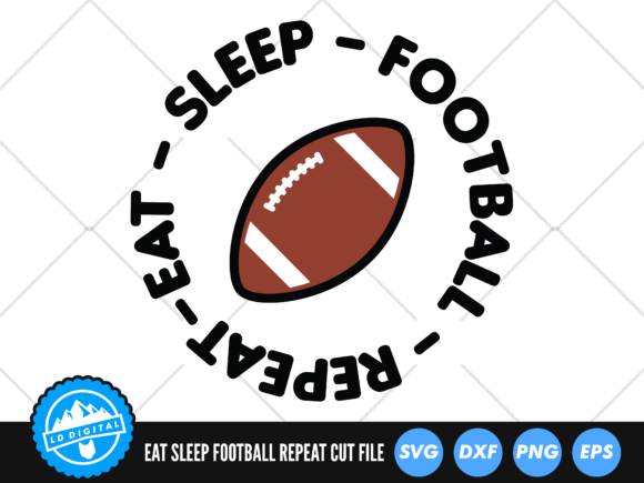 Eat Sleep Football SVG for Crafts & Graphics