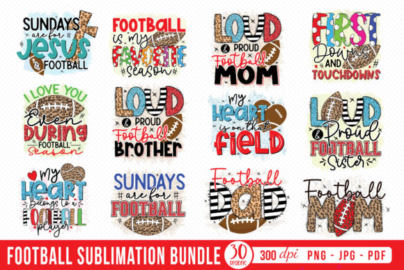 Football Sublimation Bundle: Graphics for Crafts